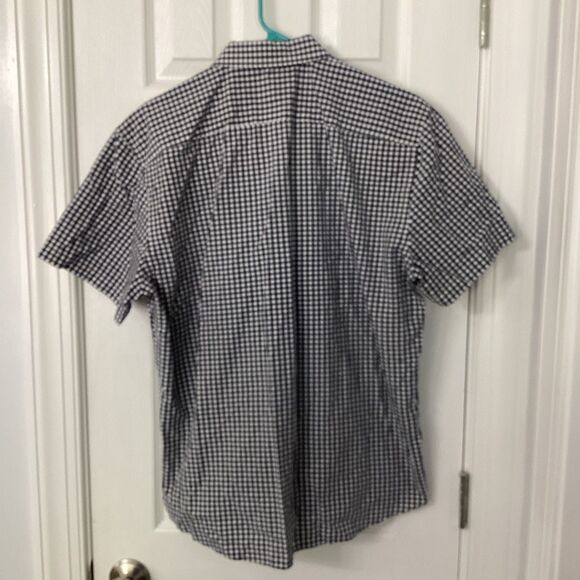 UNTUCKit Men’s Short Sleeve Black and White Gingham Button-Down Shirt Size Large - Picture 2 of 7